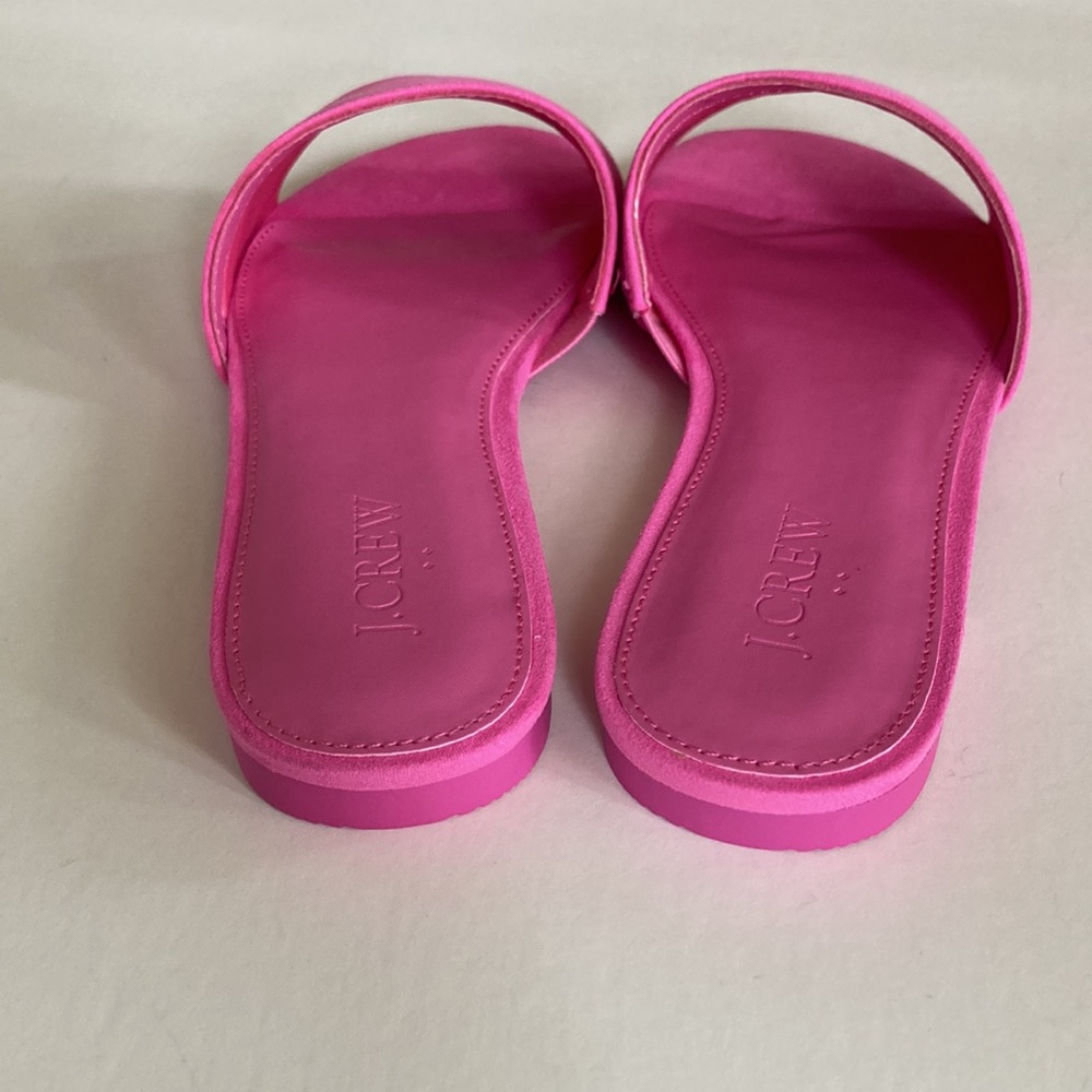 J. Crew Microsuede Single Strap Slide Sandals in Tulip - Picture 4 of 7